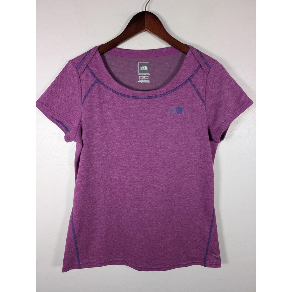 The North Face Shirt Womens Large‎ Purple FlashDry Short Sleeve Athletic Running - Picture 1 of 11